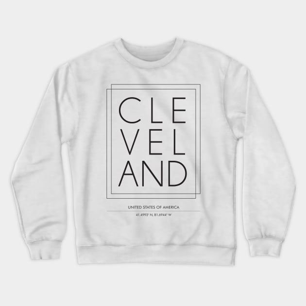 Cleveland City minimal Typography Crewneck Sweatshirt by StudioGrafiikka